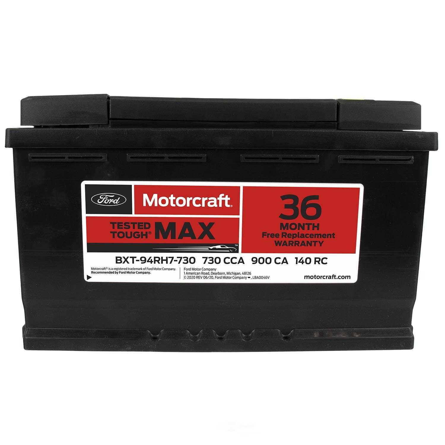 Brand New Vehicle Battery-Tested Tough Max Battery Motorcraft BXT-94RH7-730