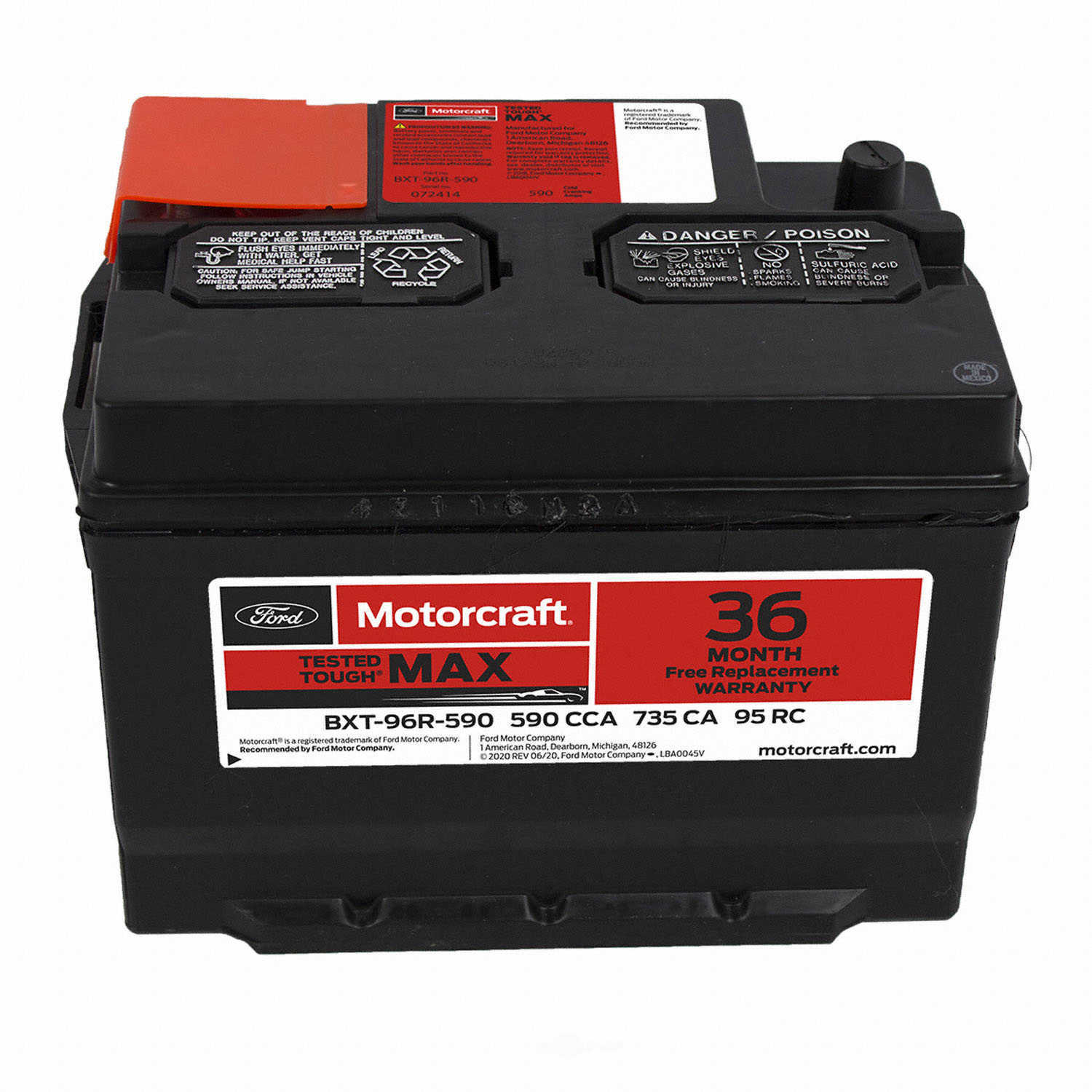 Brand New Vehicle Battery-Tested Tough Max Battery Motorcraft BXT-96R-590