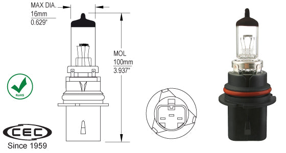 CEC 9004 Halogen Bulbs - 10 Pack