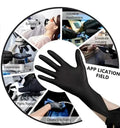6 Mil Black Nitrile Gloves Disposable Heavy Duty Powder Free Latex Free Med. 3 Box Bundle