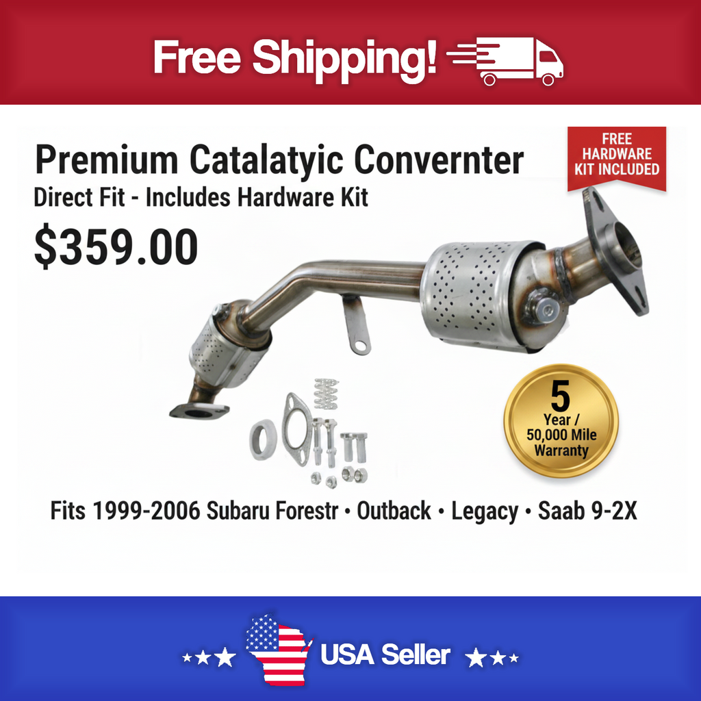 Super Tech federal/EPA-compliant, direct-fit front catalytic converter for 99-2006 Subaru