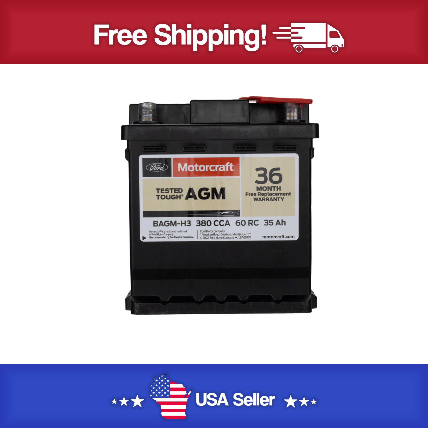 Genuine Ford OE Battery BAGM-H3
