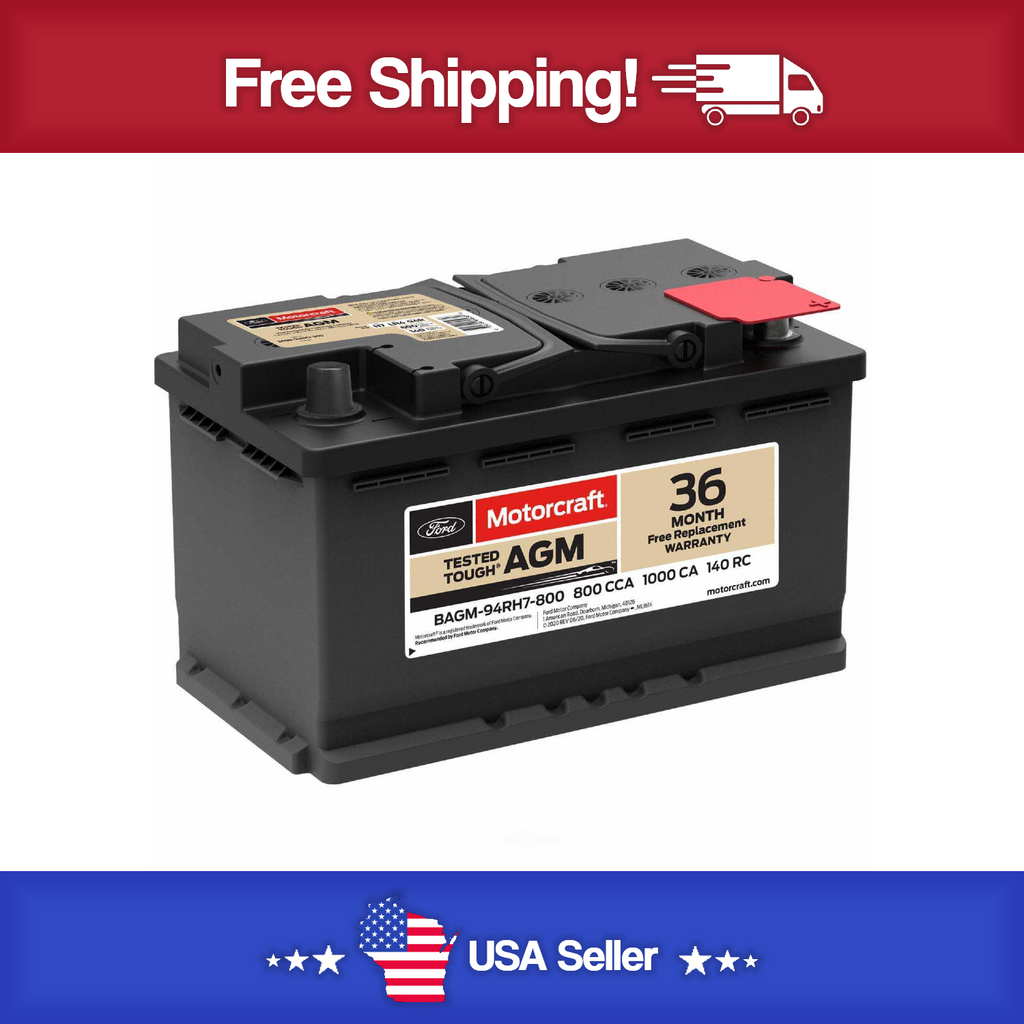 New Ford Motorcraft BAGM94RH7800 AGM Vehicle Battery BCI Group 94R, CCA 800, RC 140