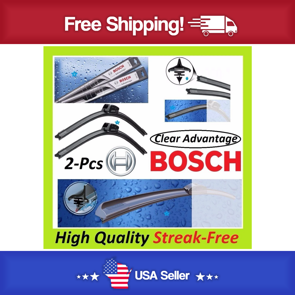 Set of 2 BOSCH Clear Advantage Wiper Blade Front Left+Right 24" & 21"