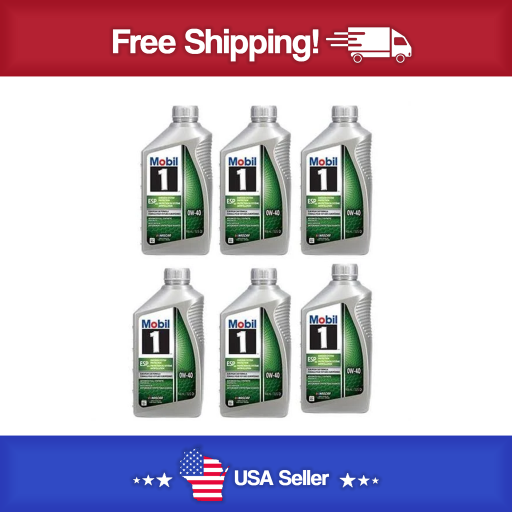 Mobil 1 Full Synthetic 0W40 Engine Oil for High Performance Vehicles - Case of 6 Quarts