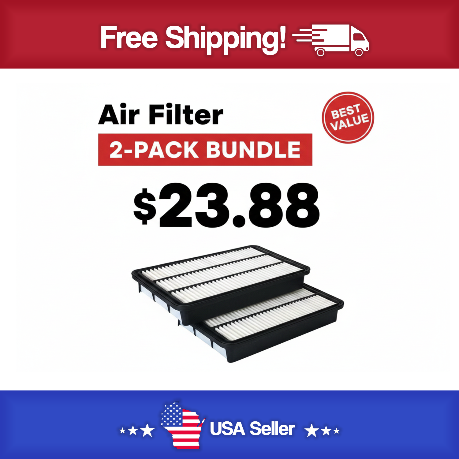 Air Filter Bosch 5079WS Lot Of 2 - Bundled Deal