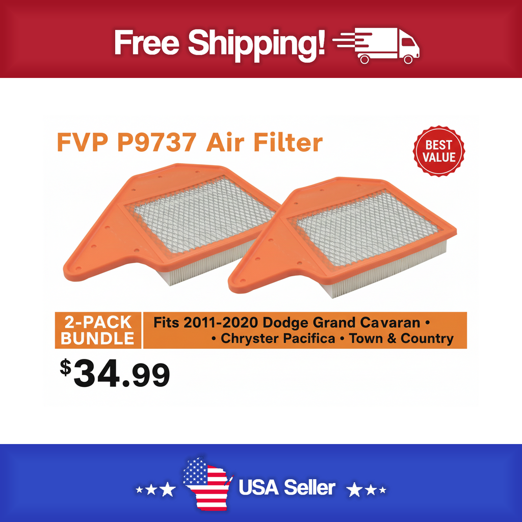 FVP P9737 Air Filter 2 Pack - Fit's 2011 - 2020 Caravan's , Pacifica & Town & Country