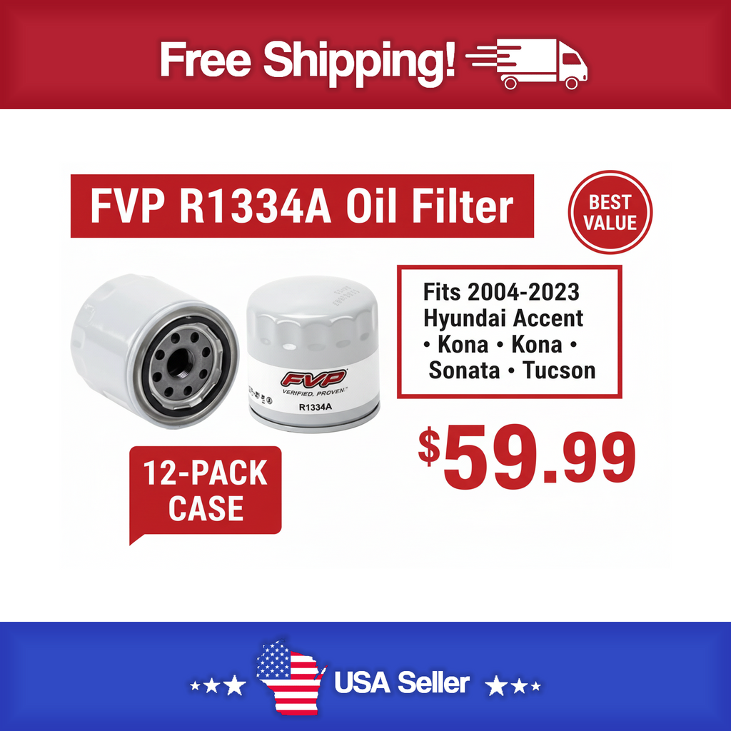 FVP R1334A Oil Filter 12 Pack - Fit's 2004-2023 - Accent , Kona , Sonata & Tucson