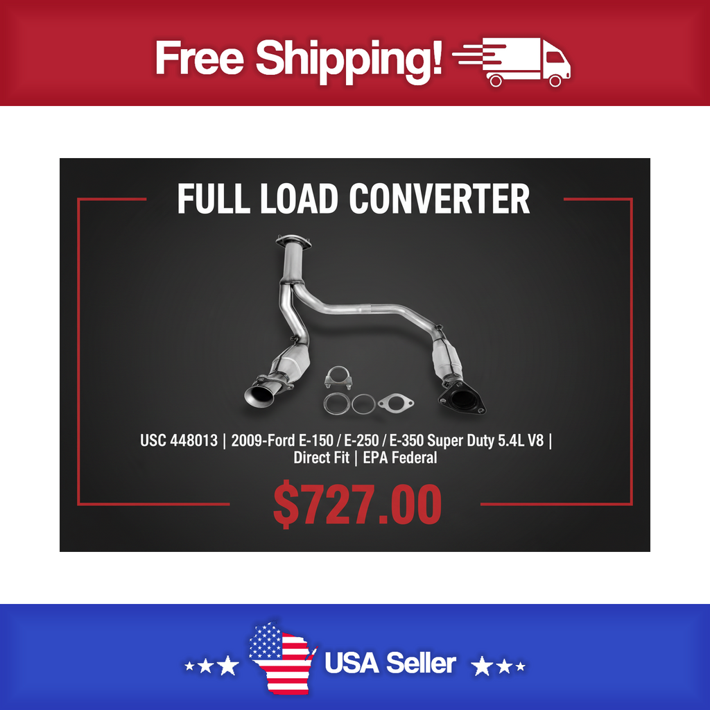 USC 448013 Direct-Fit Catalytic Converter – 2009-2014 Ford E-150 / E-250 / E-350 Super Duty 5.4L V8