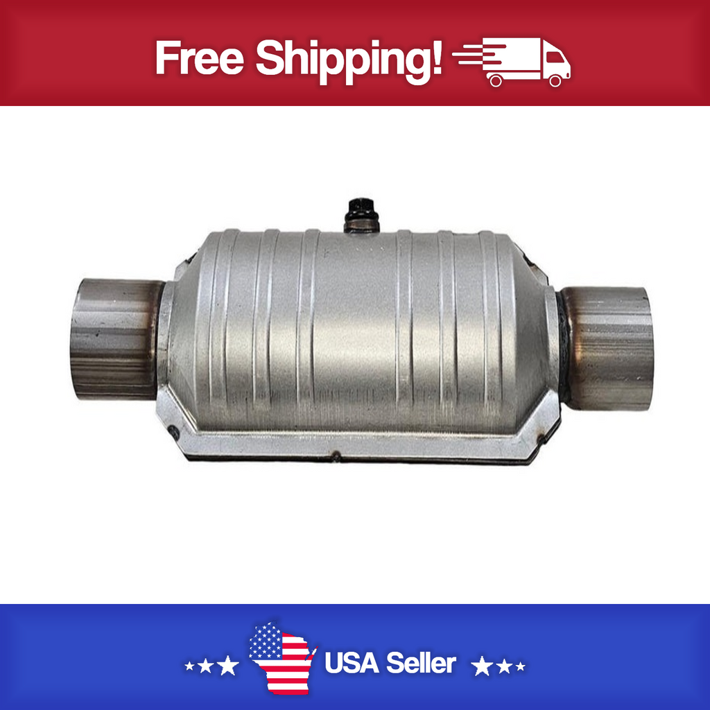 USC 3459000 Universal Catalytic Converter – 2.00" ID Inlet/Outlet | Single O2 Port | EPA Federal