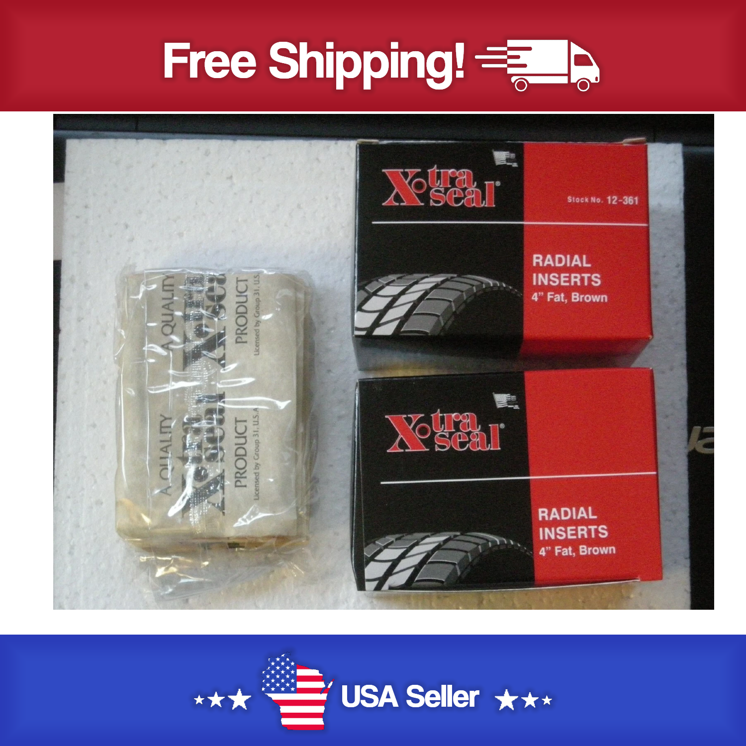 Xtra-Seal 12-361 Tubless Tire-Plug-Seals- 4" FAT Brown QTY OF 100 PLUGS