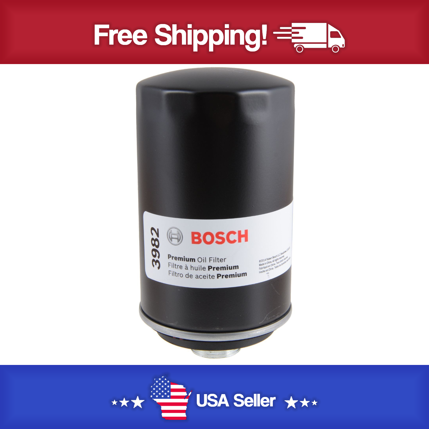 Bosch Engine Oil Filter for Q5, Q3, Q3 Quattro, Tiguan Limited+More 3982