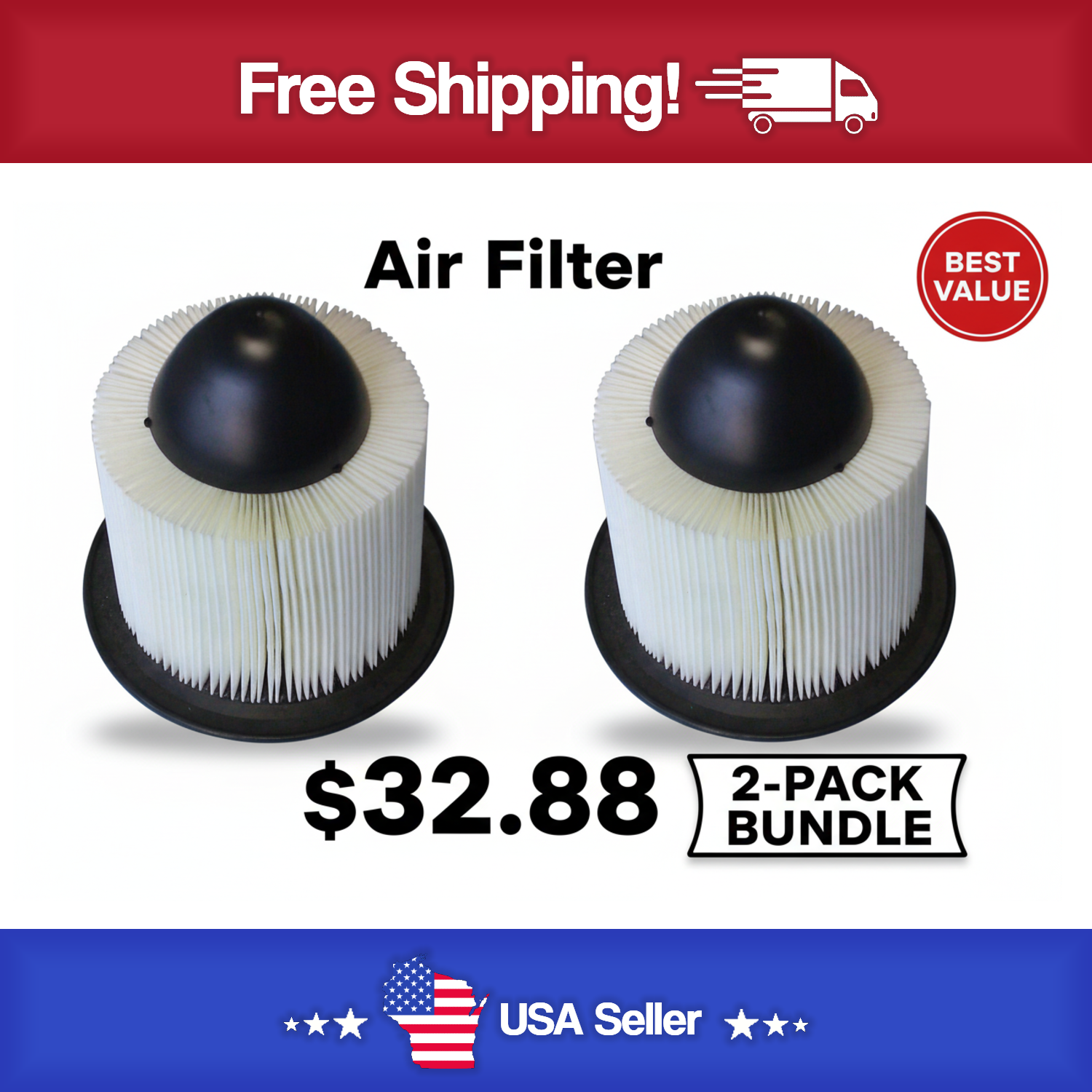 Bosch 5283WS Air Filter for E350 Van E450 E150 E250 F150 Truck F450 F550 F250