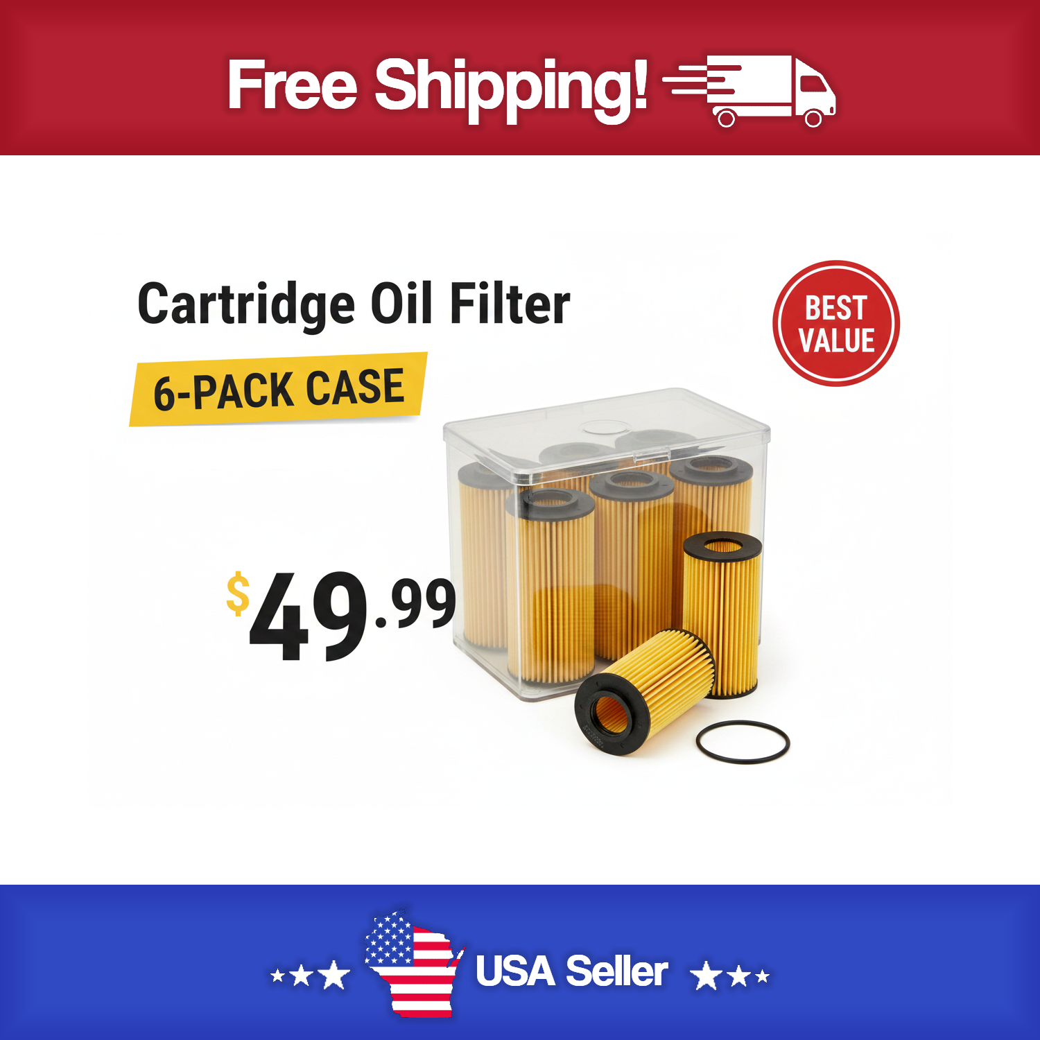 FVP G0396 Cartridge Lube Metal Free Filter (Pack of 6) - VW-Audi 2014 - 2025