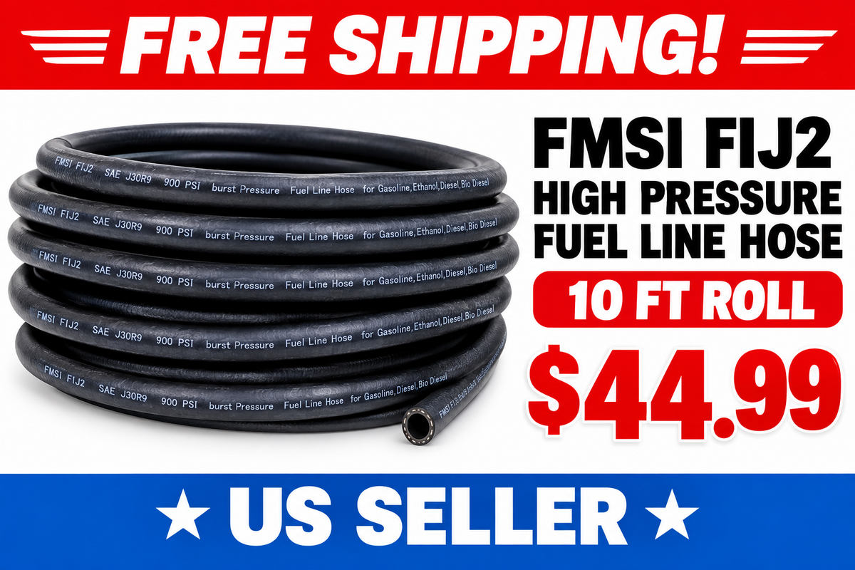 FMSI FIJ2 High Pressure Fuel Line Hose - 10 ft Roll - 5/16 X 10 Feet