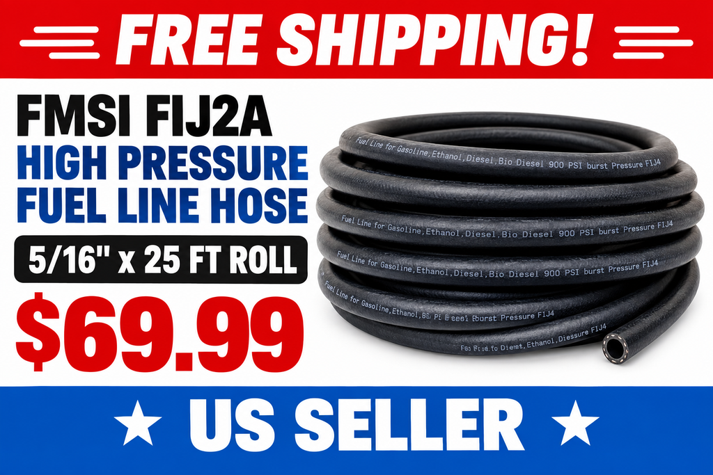 FMSI FIJ2A High Pressure Fuel Line Hose - 5/16" x 25 ft Roll