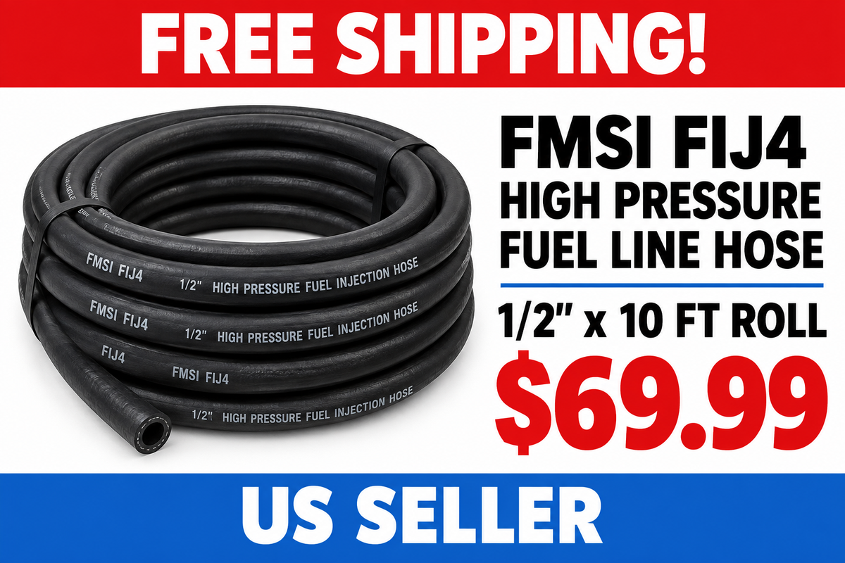 FMSI FIJ4 High Pressure Fuel Line Hose - 1/2" x 10 ft Roll
