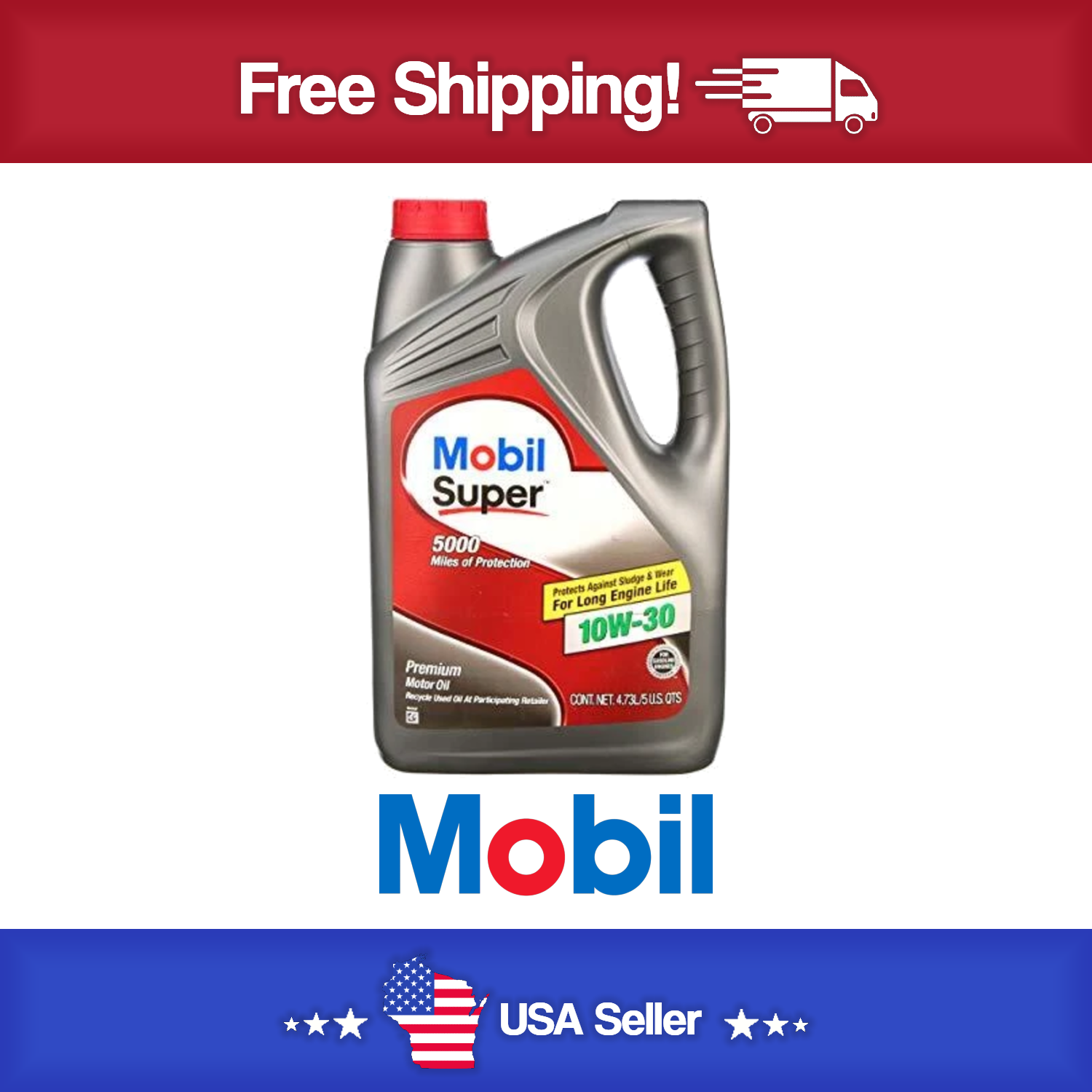 Mobil Super 10W-30 Semi-Synthetic Blended Motor Oil