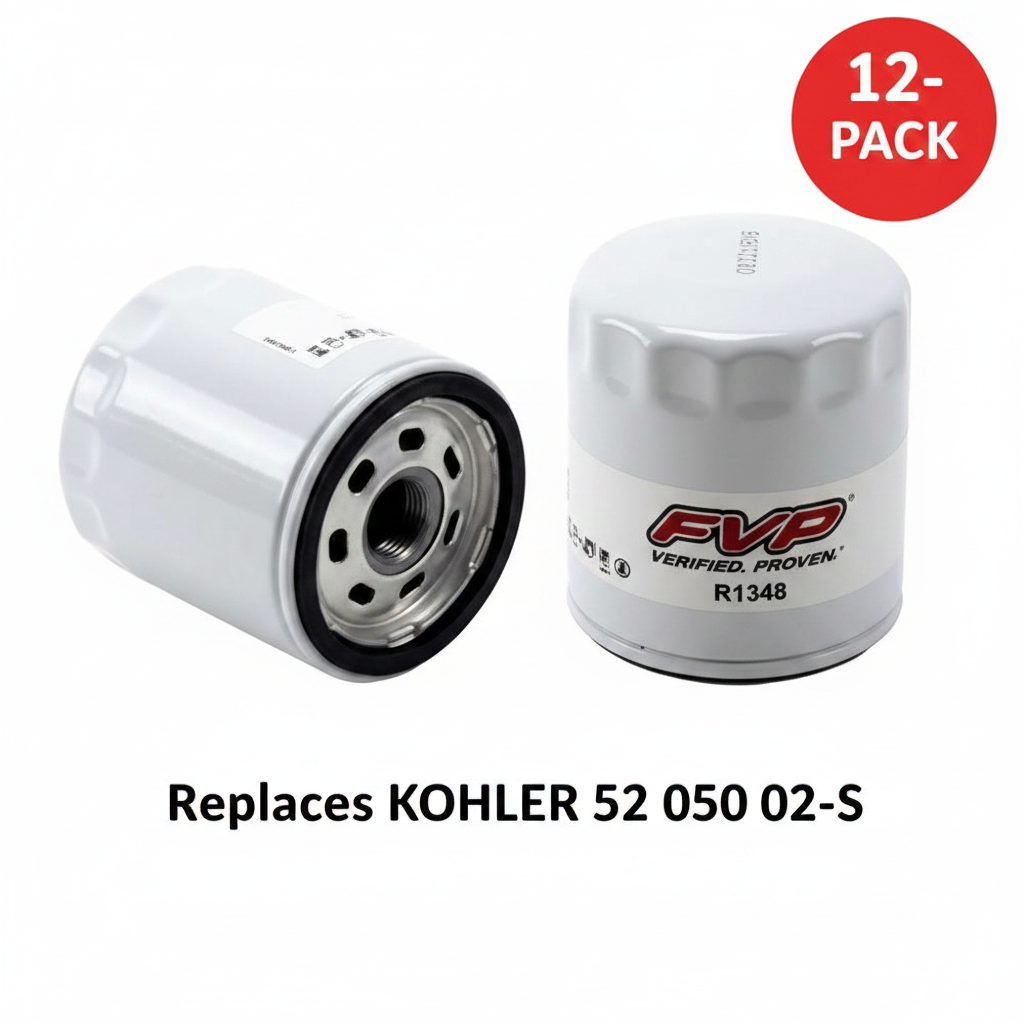 12 PACK Fits KOHLER 52 050 02-S Engine Oil Filters - FVP Filter 12 Pack