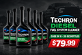 Promotional banner: Techron Diesel Fuel System Cleaner, case of 6 20 oz bottles, $79.99