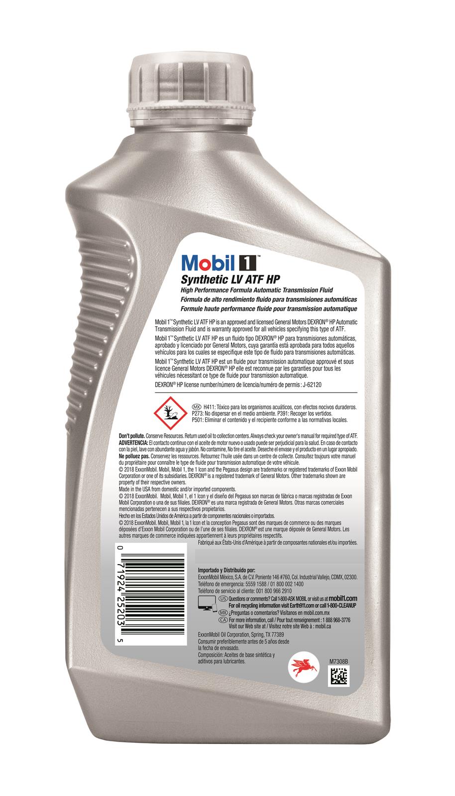 Case of 6 Mobil 124715 Transmission Fluid