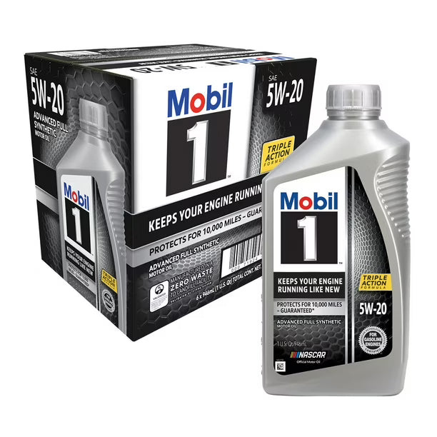 Mobil 1 5W20 Synthetic Oil 1 qt Bottles Case Of 6 Quarts