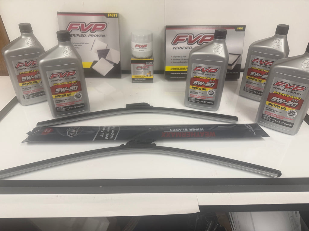 Super Deal - Air & Cabin Filter - 2 Carbon Fiber Wipers - 5 Quarts FVP Oil And Oil Filter
