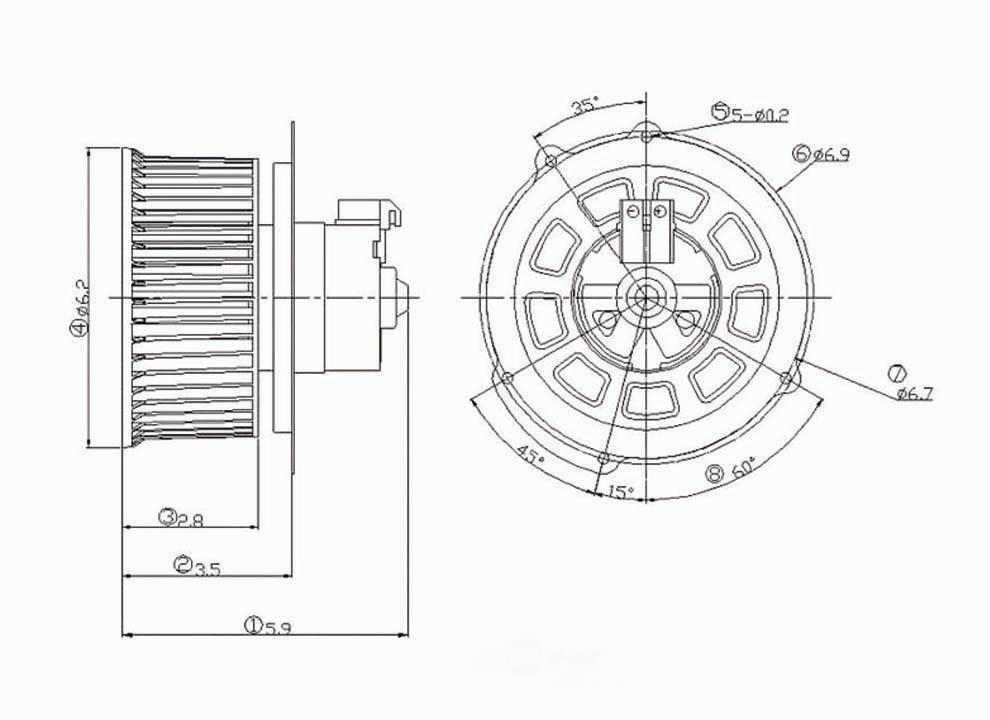 New Blower Mtr w/Wheel   Global Parts Distributors   2311514