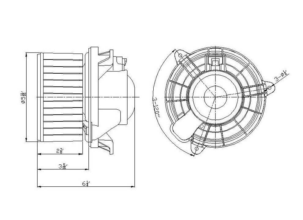 New Blower Mtr w/Wheel  TYC  700175