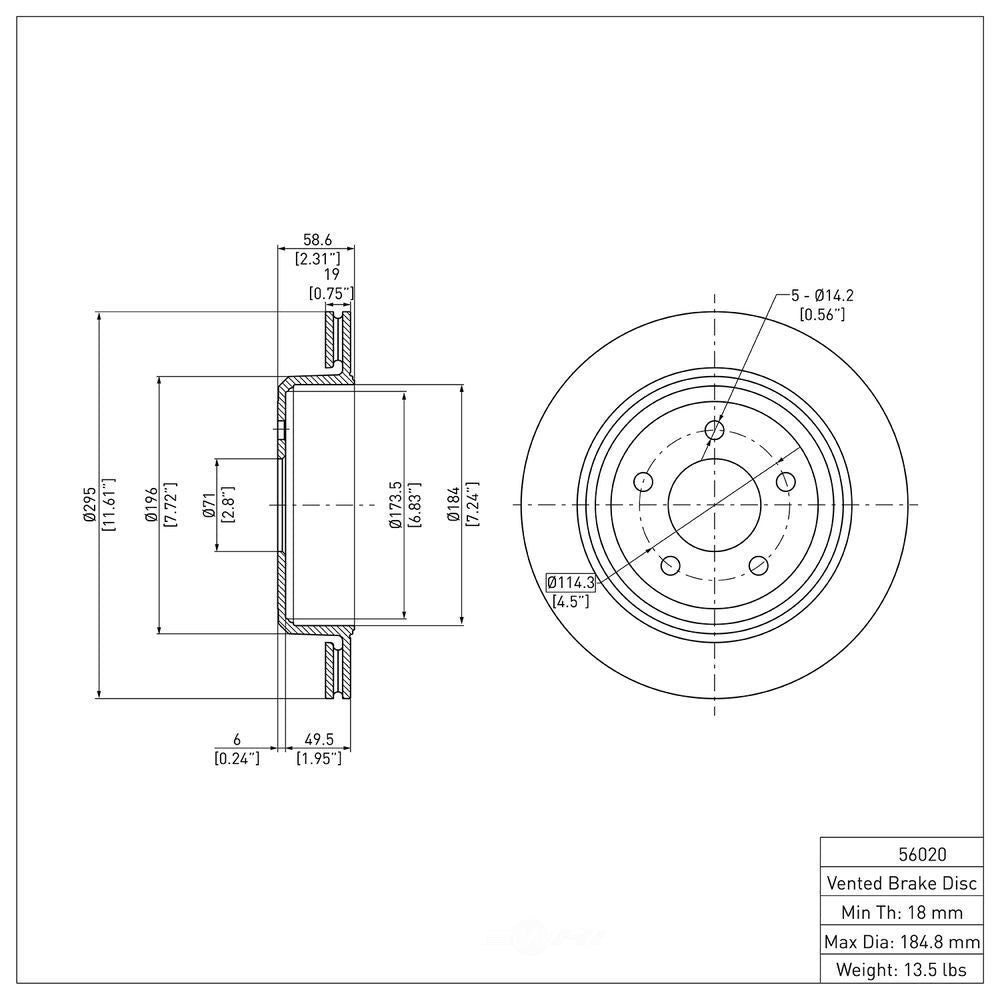 Rr Disc Brake Rotor  DFC  600-56020