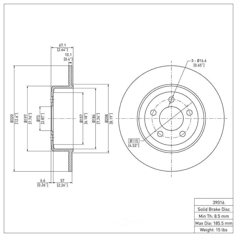 Rr Disc Brake Rotor  DFC  600-39016