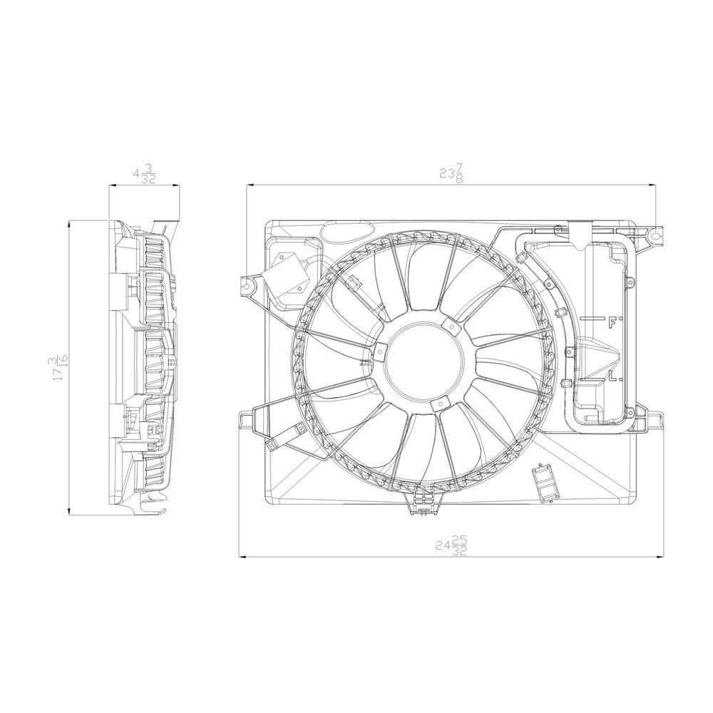 Radiator & Condenser Fan Assy  TYC  622600