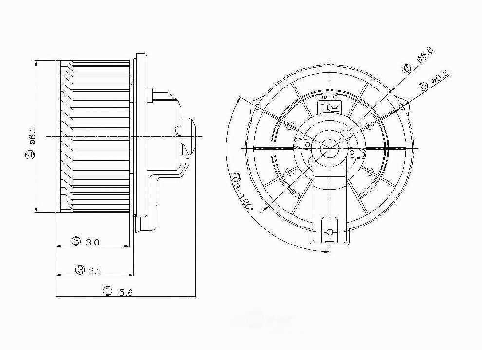 New BLwr Mtr w/o Wheel   Global Parts Distributors   2311263