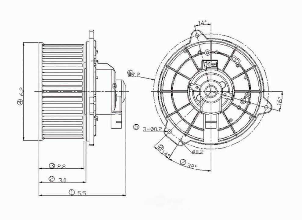 New Blower Mtr w/Wheel   Global Parts Distributors   2311510