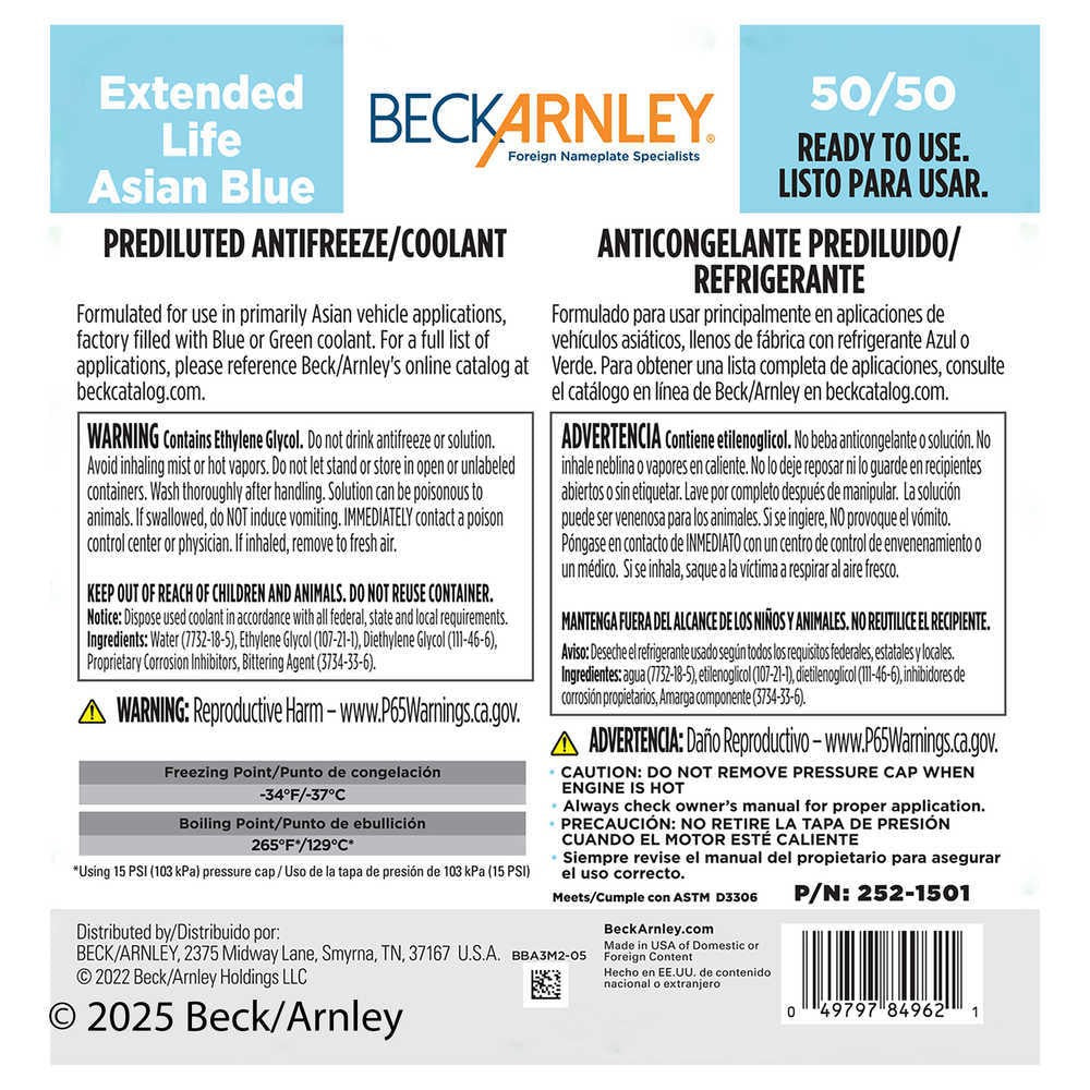 Anti-Freeze  Beck/Arnley  252-1501