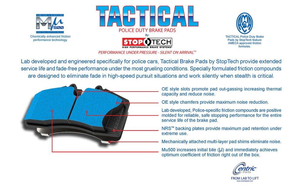 Rr Severe Duty Brake Pads  Centric Parts  307.17070