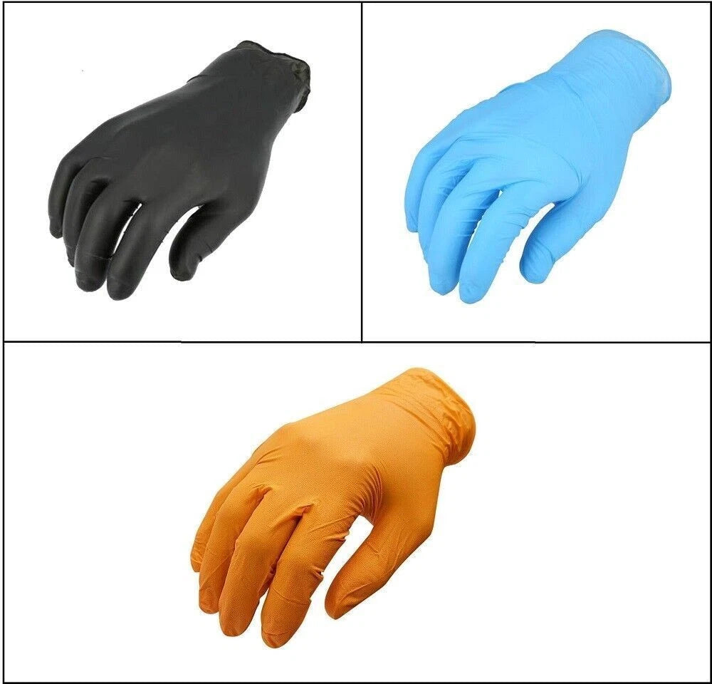 8 Mil Blue Nitrile Gloves Disposable Heavy Duty Powder Free Latex Free Large 3 Bx Bundle