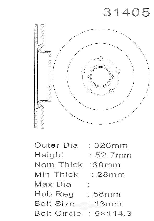 PROMAX Premium Geo-Coated Brake Rotor 20-31405