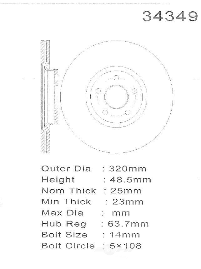 PROMAX Premium Geo-Coated Brake Rotor 20-34349
