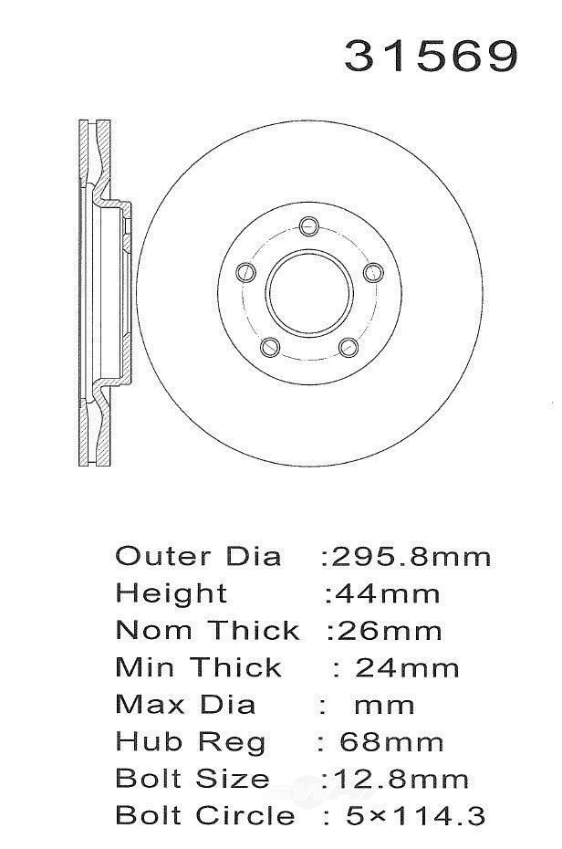 PROMAX Premium Geo-Coated Brake Rotor 20-31569
