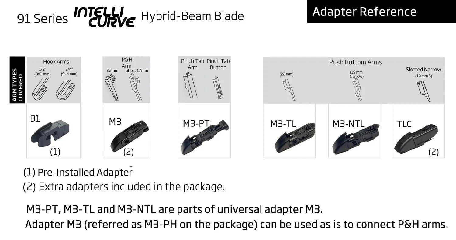 NEW ClearPlus Intelli-Curve Wiper Blades All Weather (2 PACK) - You Pick Your Sizes