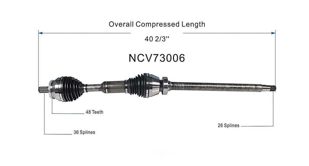 Right New CV Complete Assy   GSP North America   NCV73006