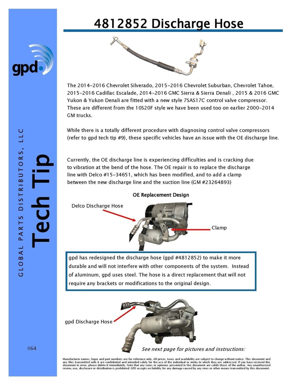 Discharge Line   Global Parts Distributors   4812852