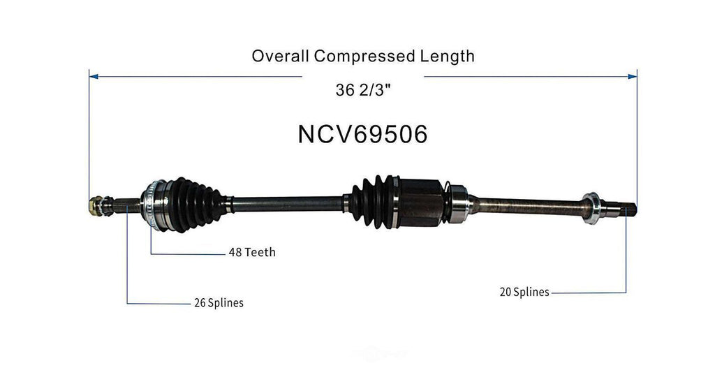 Right New CV Complete Assy   GSP North America   NCV69506