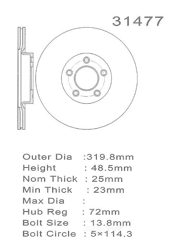 PROMAX Premium Geo-Coated Brake Rotor 20-31477