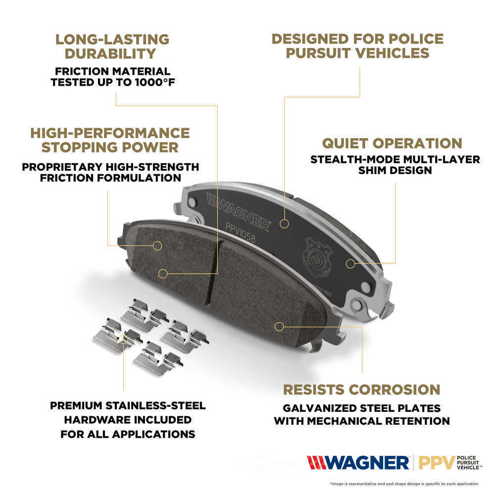 Frt Disc Brake Pads  Wagner  PPV2087