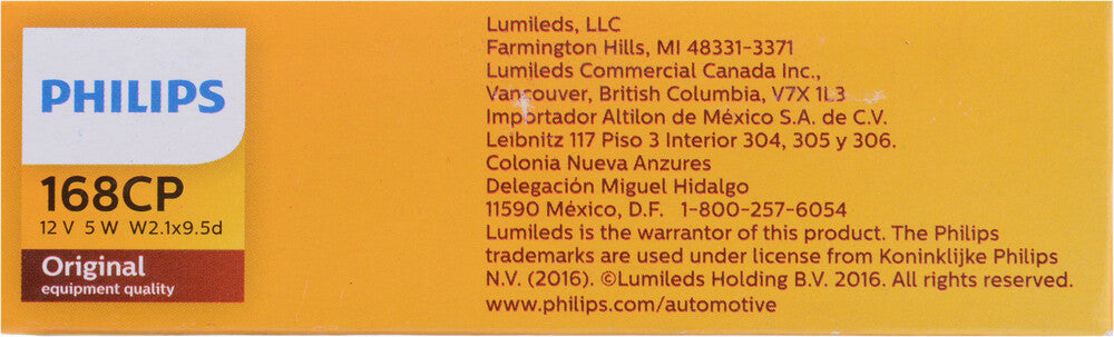 Lamp Assy Sidemarker  Philips  168CP