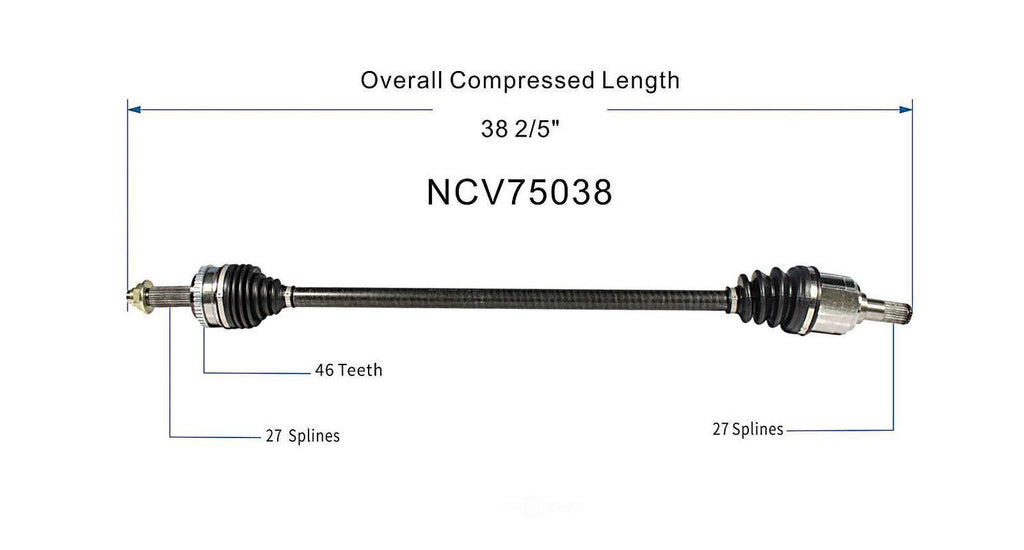Right New CV Complete Assy   GSP North America   NCV75038