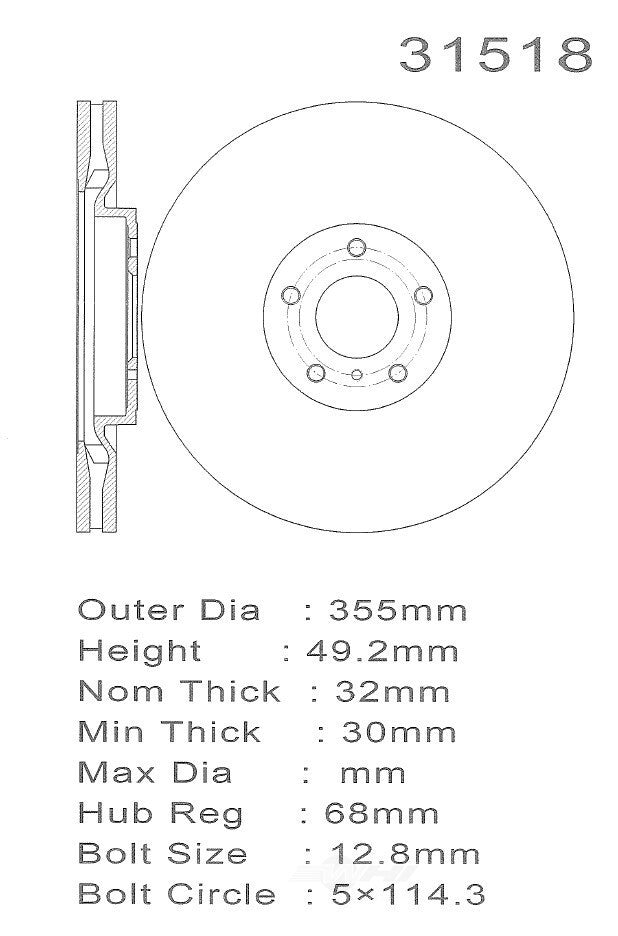 PROMAX Premium Geo-Coated Brake Rotor 20-31518