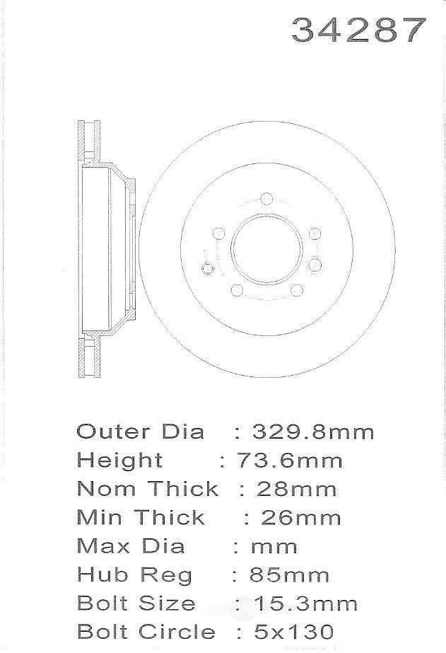 PROMAX Premium Geo-Coated Brake Rotor 20-34287